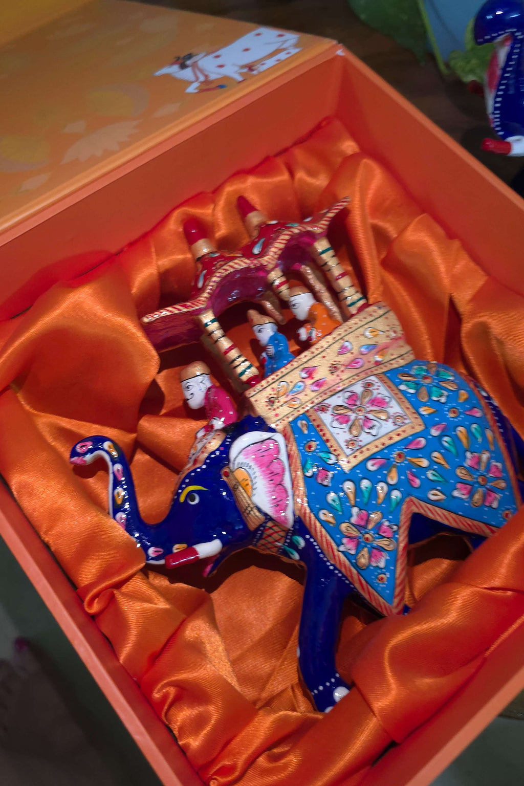 Handcrafted Meenakari  Elephant Ambabari  Statue