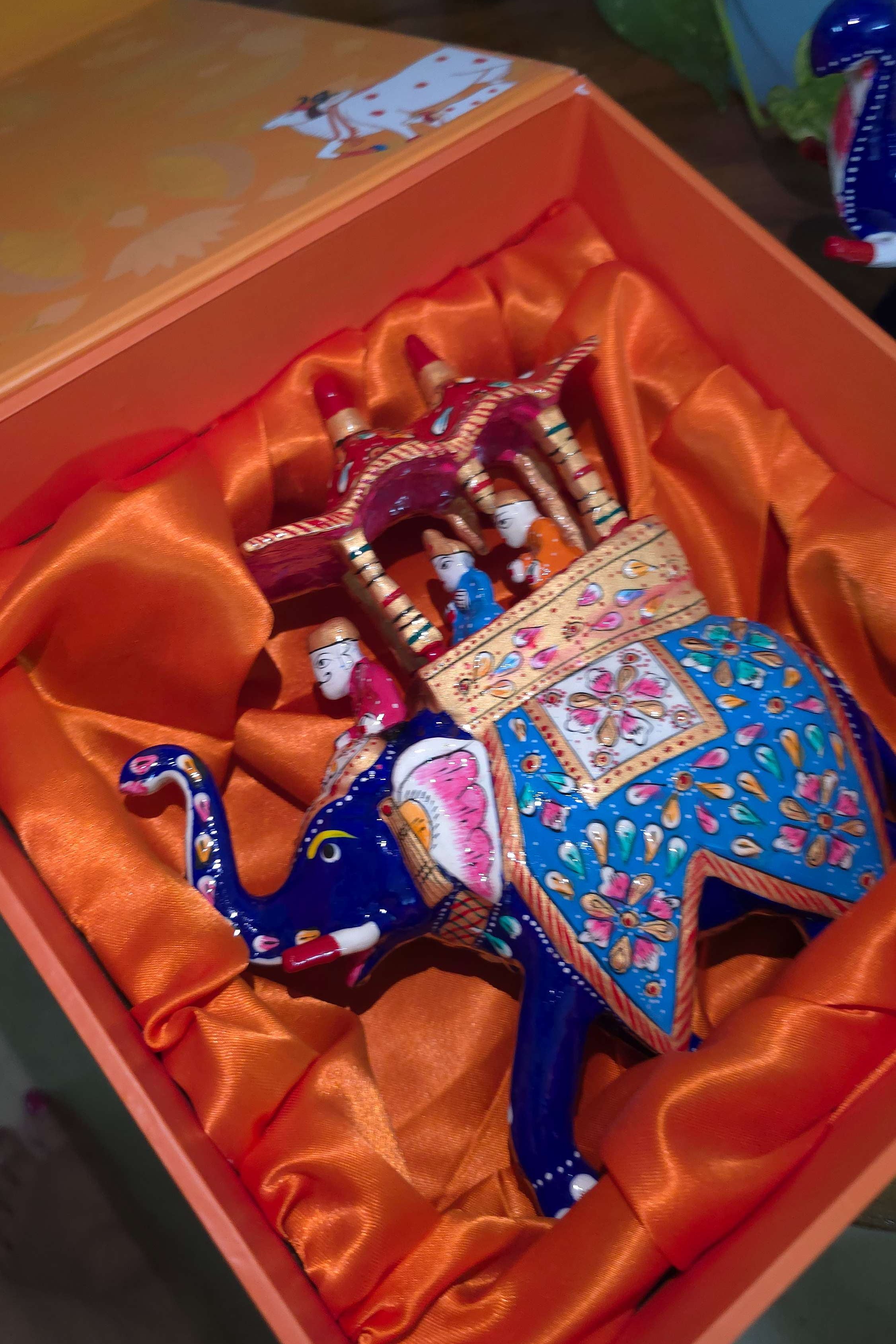 Handcrafted Meenakari  Elephant Ambabari  Statue