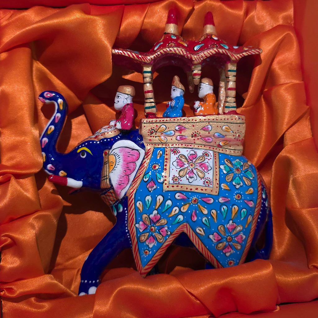 Handcrafted Meenakari  Elephant Ambabari  Statue