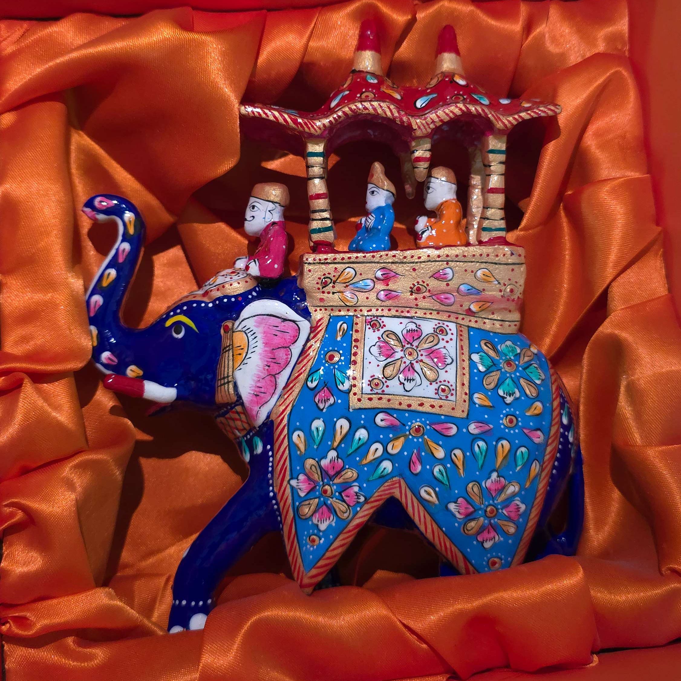 Handcrafted Meenakari  Elephant Ambabari  Statue