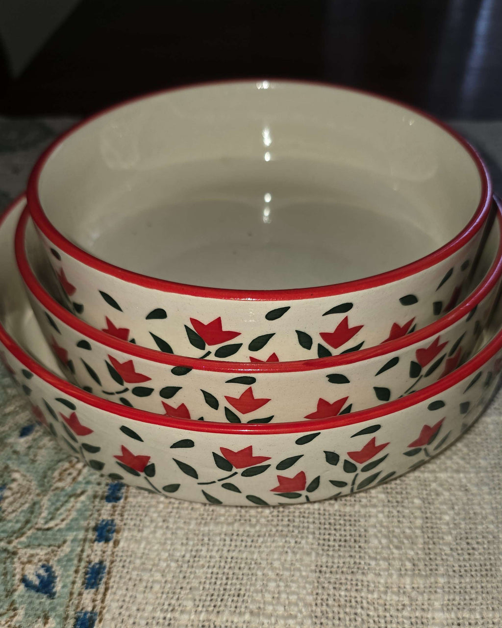 Khurja Pottery Ceramic Serving Bowl set