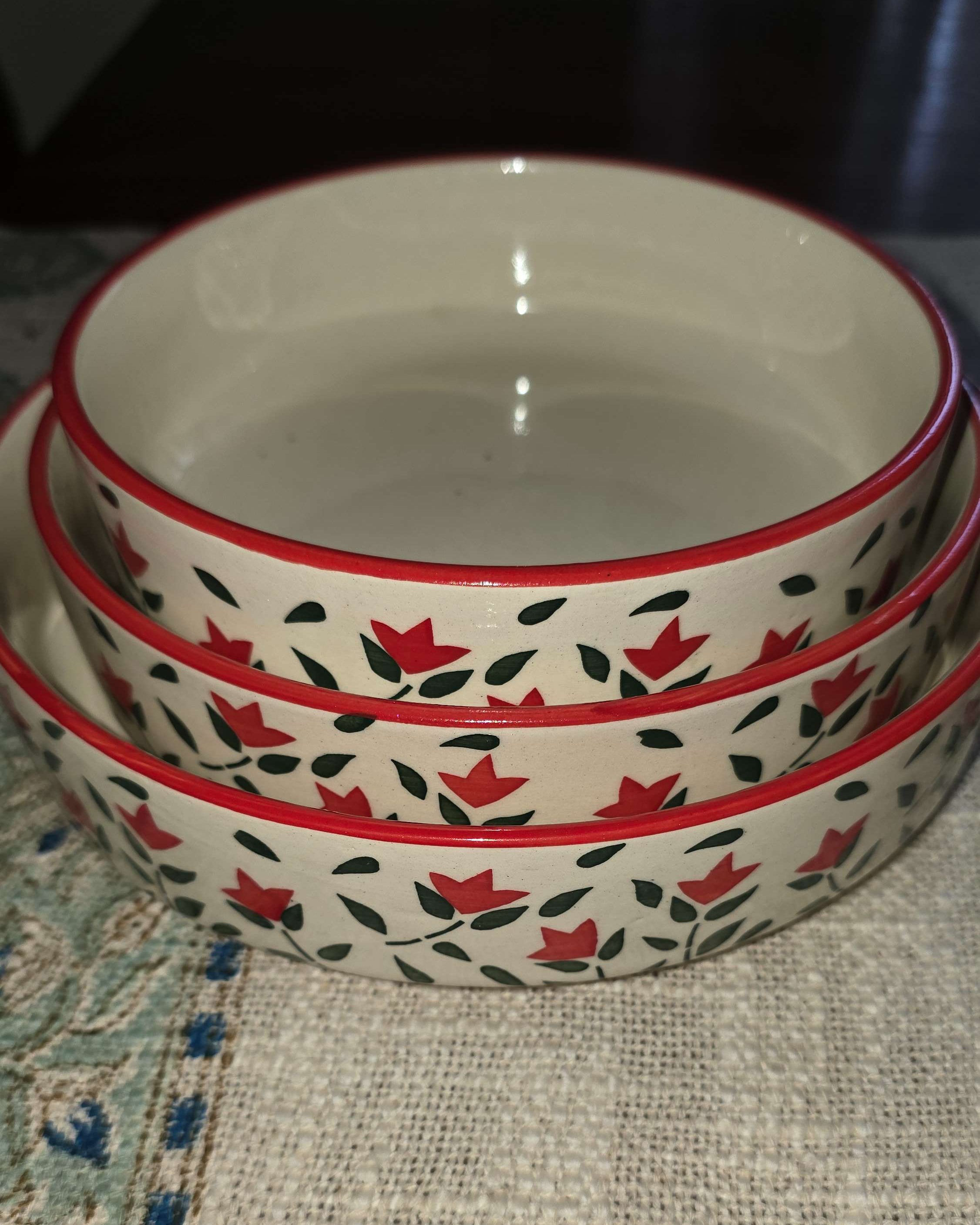 Khurja Pottery Ceramic Serving Bowl set