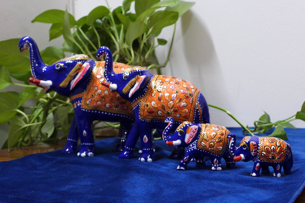 Handcrafted Meenakari  Elephant Statue set of 4