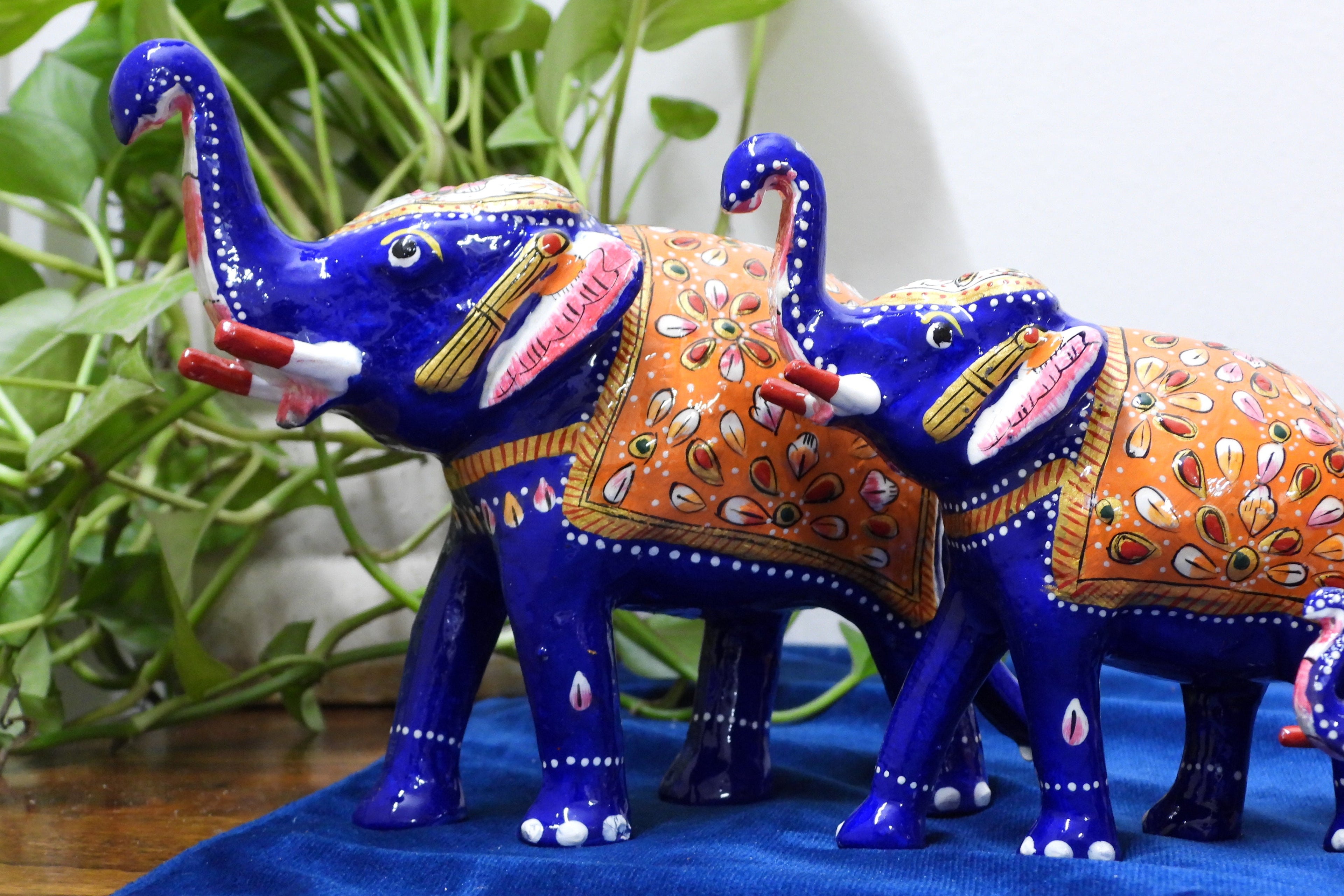 Handcrafted Meenakari  Elephant Statue set of 4