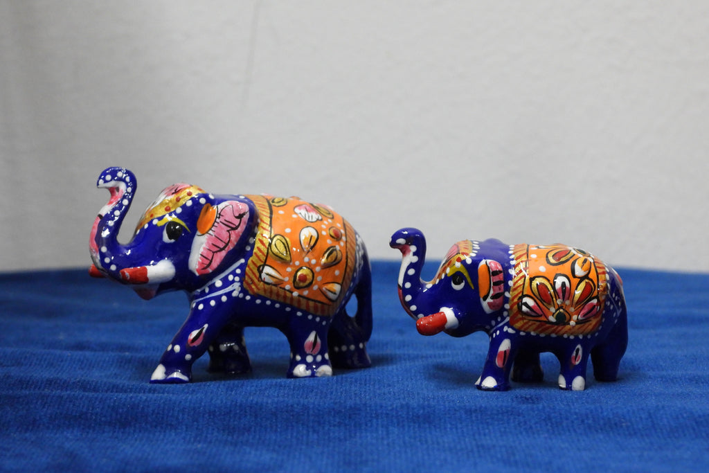 Handcrafted Meenakari  Elephant Statue set of 4