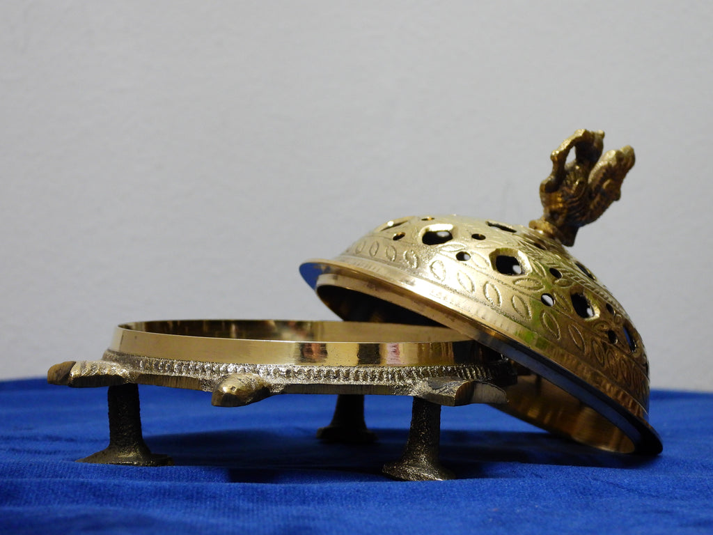 Brass Sambrani /Dhoop / Loban Stand with peacock
